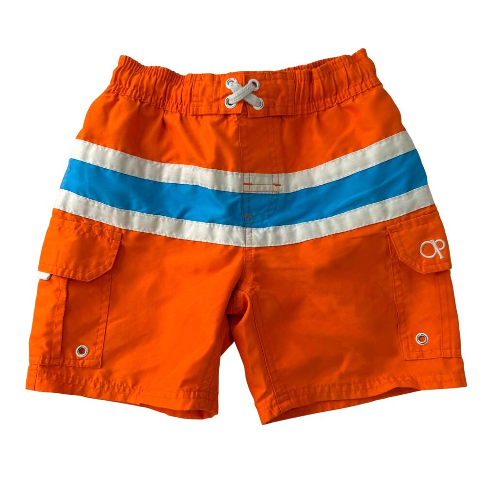OP Orange & Blue Striped Swim Trunks Size XS (4-5)